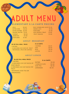 Adult Lunch Prices